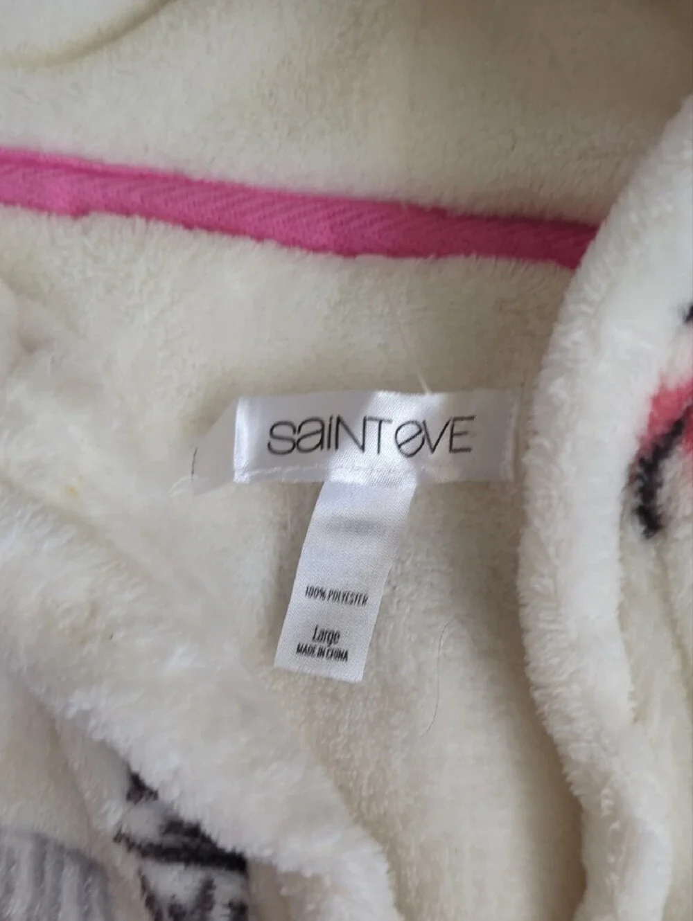 Girls' White Hooded Fleece Robe with Pink & Aqua Paris Prints
